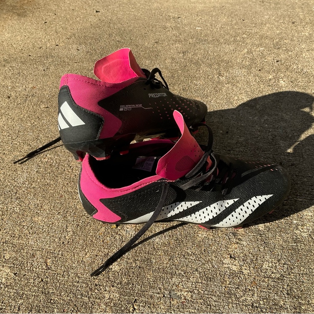 Adidas Black and Pink Predator Soccer Cleats